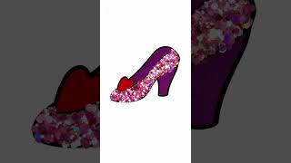 DIY glitter purple lady shoes high heels creative ideas for kids kids coloring kidsart craft [upl. by Rosenzweig202]