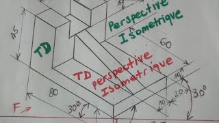 perspective isometrique TD2 isometric Viewcomment réaliser une perspective isometriqueDessin Tec [upl. by Naaman]