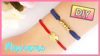 DIY MACRAME BRACELET 🌈 Square KnotCobra Stitch Friendship Bracelet 💖 [upl. by Joellyn445]