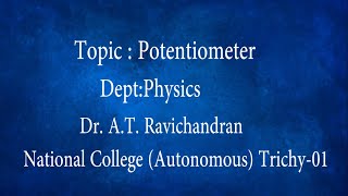 Potentiometer  2024  Physics [upl. by Quickel140]