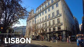 Lisbon Walking Tour from Chiado to Rossio on a Summer Afternoon  Lisboa Portugal [upl. by Farant]