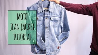 Denim Moto Zipper Jacket Tutorial [upl. by Gusella992]