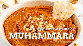 Muhammara Roasted Red Pepper amp Walnut Dip [upl. by Darill]