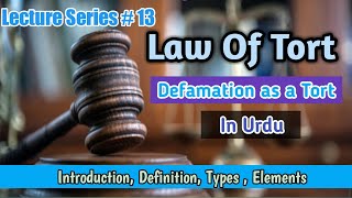 Defamation as a Tort in Urdu  Libel and Slander Defamation OUR TEAM LAW TUTORS [upl. by Nnylkoorb]