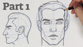 How to Draw a Face from any Angle  Part 1  Front amp Side View [upl. by Olette224]