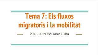 Resum Geografia Tema 7 Els fluxos migratoris i la mobilitat [upl. by Bellis]