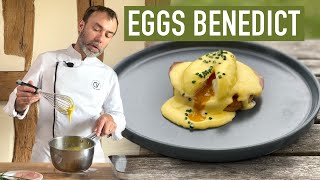 Perfect breakfast EGGS BENEDICT I How to make poached eggs with hollandaise sauce [upl. by Treboh]