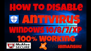 HOW TO DISABLE YOUR ANTIVIRUS WINDOWS 1087XPMACturn off antivirusantivirus disable kaise kare [upl. by Odnanref511]