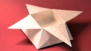 Origami Star Box Instructions wwwOrigamiFuncom [upl. by Akeinahs]