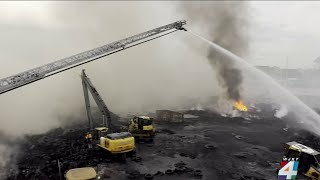 JFRD hopes to extinguish fire at Northside recycling center by Thursday [upl. by Xavier129]