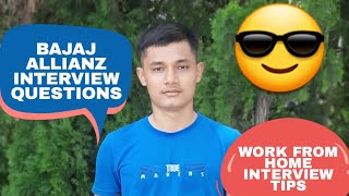 Bajaj Allianz Life Insurance Interview  Work From Home Jobs [upl. by Eilyac]