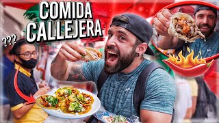 COMIENDO COMIDA CALLEJERA en MEXICO POR PRIMERA VEZ 🌶️ asi reaccionan al verme comer picante [upl. by Senaj]