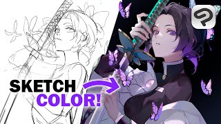 Sketch To Finished Drawing 🖋️ Full Art Process Clip Studio Paint Speedpaint [upl. by Erleena511]