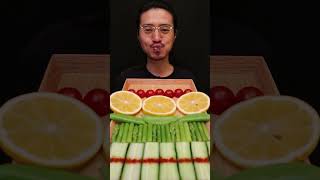 Mukbang ASMR  Loquat Ippei cherry tomatoes oranges snap peas asparagus cucumbers [upl. by Arden]