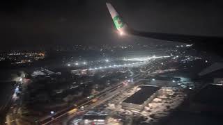 B737800 Transavia landing at Orly on a snowy night [upl. by Oriaj]