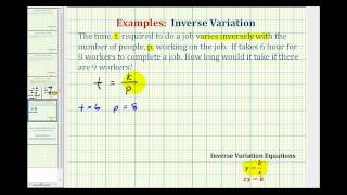 Ex Inverse Variation Application  Number of Workers and Job Time [upl. by Whalen]