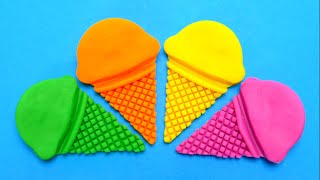 Play Doh Ice Cream Cones with Surprise Toys [upl. by Moor234]