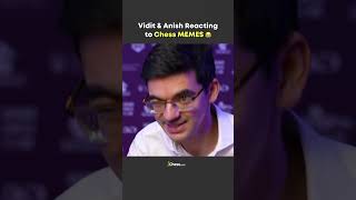 Vidit Anish Reacting to their Famous Meme chess shorts [upl. by Danialah]