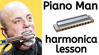 Piano Man by Billy Joel  1 minute harmonica lesson for C harp [upl. by Hilario]