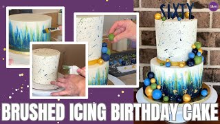 PAINTED AND SPECKLED BUTTERCREAM Birthday Cake [upl. by Kcirrag]