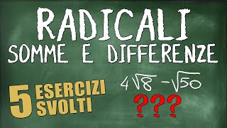 5 Espressioni su Somme e Differenze di Radicali con Trasporti Fuori [upl. by Nellahs]