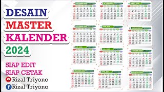 Desain template master kalender 2024 gratis download [upl. by Rolyab268]