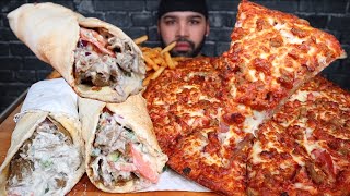 ASMR MEATSA PIZZA JUMBO DONAIRS AND FRIES MUKBANG [upl. by Frederigo]