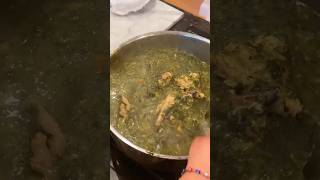 Healthiest food on the planet 🇹🇹 Trini Callaloo made with spinach okrapumpkin coconut milk [upl. by Alorac]