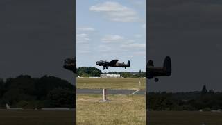 Lancaster bomber taking off from Southend lancaster avrolancaster fypシ゚viral viralvideos fyp [upl. by Ahsilahk]