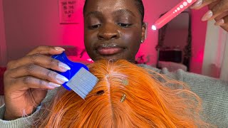 ASMR Lice Check 🔎 plucking scalp scratching brushing amp lice comb [upl. by Naira]