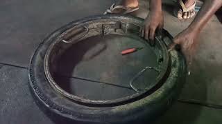 Bike tyre Retreading remold process Old tyre to Resoling Tyre process [upl. by Compte928]