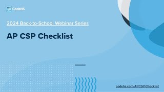 20242025 AP CSP Checklist On Demand Webinar [upl. by Tace]