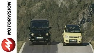 Fiat Panda 4x4 vs Mercedes GClass [upl. by Styles]