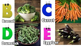 Vegetables ABC Song  Learn English Alphabet Letters  Phonics for Kids [upl. by Ahsuatan915]