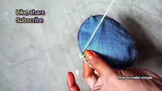 how to make simple Coaster from old Jeans  how to make simple T cup coaster  Coaster making idea [upl. by Drapehs556]