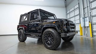 Fully RESTORED ELECTRIC Land Rover DEFENDER 90 Soft Top  ECD Auto Design [upl. by Johen266]