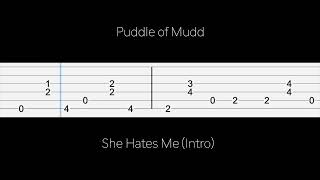 Puddle of Mudd  She Hates Me Intro  Guitar TABS [upl. by Larue]