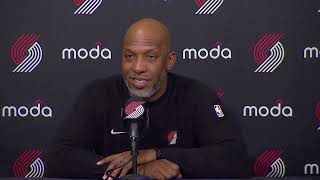 Chauncey Billups Postgame Interview  Portland Trail Blazers 114 Atlanta Hawks 110 [upl. by Alistair]