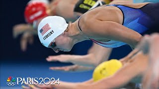 Katie Ledecky sends a message in 400m freestyle heat with late charge  Paris Olympics  NBC Sports [upl. by Lachish240]