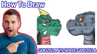 How to Draw GODZILLA 1954 VS GODZILLA 2021  Art Land drawings [upl. by Harlin]