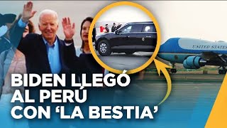 Joe Biden arribó al Perú con La Bestia y francotiradores Así fue recibido por los peruanos [upl. by Ikkela]