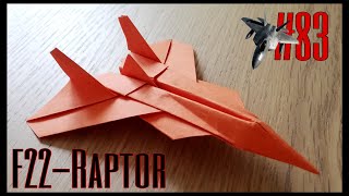 Como hacer un avión de papel caza de combate F22 Raptor Aviones de papel 2021 Origami easy 😺📄✈ 💖💖💖 [upl. by Lindahl]