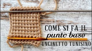 Uncinetto Tunisino come si fa il punto base [upl. by Drooff284]