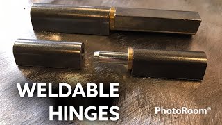 Welding weldable bullet hinges for a steel door [upl. by Rothschild]