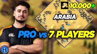 A Pro Starting With 10000 Gold vs 7 Players  AoE2 [upl. by Seigel]