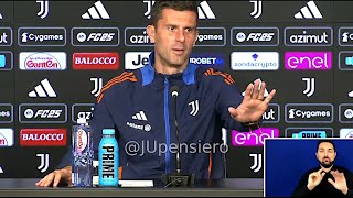 Conferenza stampa THIAGO MOTTA pre JuveParma quotCon Gatti nessun problema Koopmeiners recuperatoquot [upl. by Nauqet]