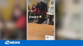 Video shows California substitute teacher slamming student to ground [upl. by Ahsienaj]