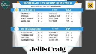 Burwood 4th XI v AYC Harlequins 2nd XI [upl. by Silra]