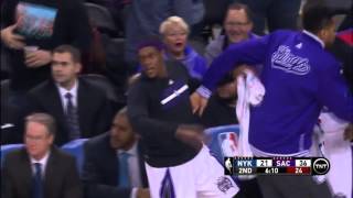 DeMarcus Cousins Major Dunkage on Robin Lopez Knicks vs Kings 20151210 201516 NBA Season [upl. by Ylram239]