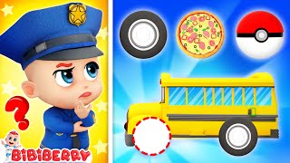 Where Is My Wheel 🚃 School Bus Lost Wheel Song  New Kids Songs  Bibiberry Nursery Rhymes For Kids [upl. by Letnohs]